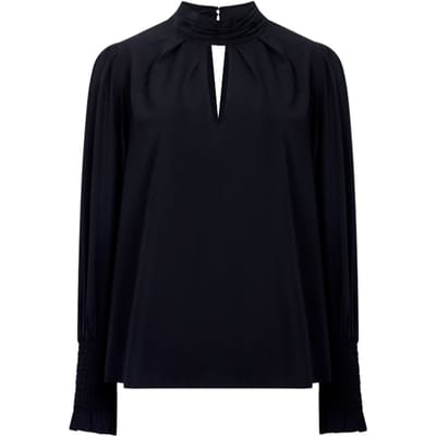 French Connection Crepe Light Keyhole Ls Black Size: 6 | Blouses Outlet | Dames | Zwart