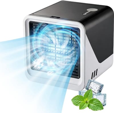 KZQ Mobiele 4-In-1 Airconditioning Met Koelnevel Zonder Afvoerslang 500 Ml Watertank 3 Snelheden 7 Kleuren Nachtlampje Voor Slaapkamer En Kantoor