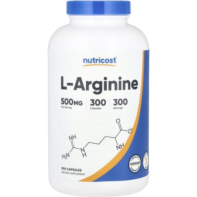 Nutricost, L-Arginine, 500 mg, 300 capsules