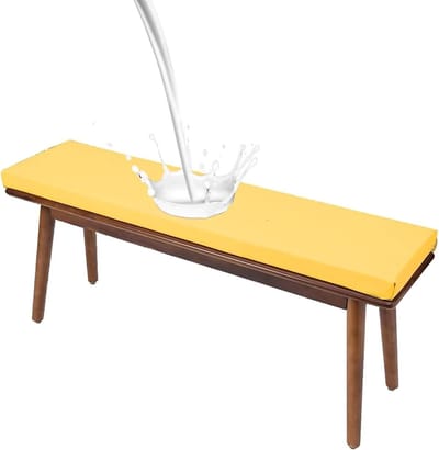 Bankkussen - Tuinkussen - Buiten Zitten - Waterdicht PU Leer - 48x12x2 Inch - Geel