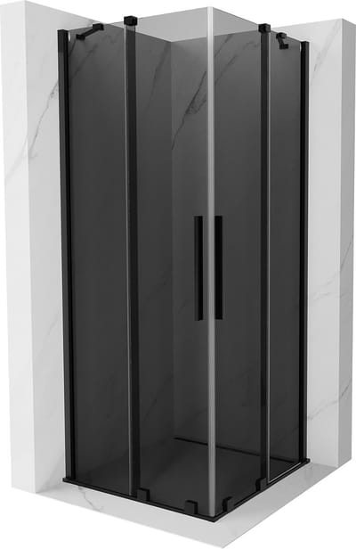 Mexen Velar Duo schuifdouchecabine 80 x 80 , grafiet, zwart - 871-080-080-42-70