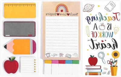 Notitieblokken "Teaching is A Work of Heart" - Sterke Plaknotities voor School - Perfect Cadeau voor Leraren en Onderwijsprofessionals