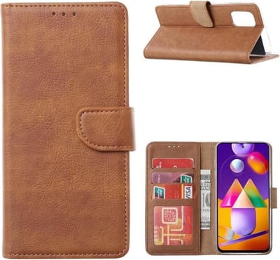 LuxeBass Hoesje geschikt voor Samsung Galaxy A32 - Bookcase Bruin - portemonnee hoesje - telefoonhoes - gsm hoes - telefoonhoesjes