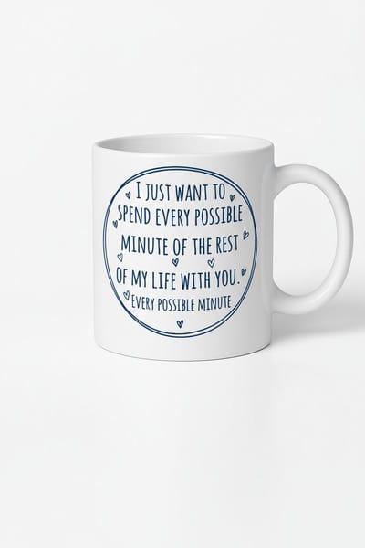 Mok met Lieve Tekst "Elke Minuut Van Mijn Leven Met Jou" - Romantisch Cadeau