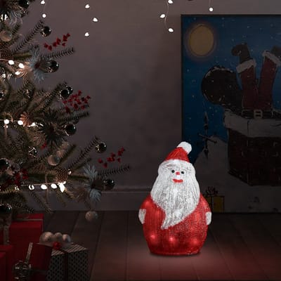 vidaXL - Kerstfiguur - kerstman - LED - binnen - en - buiten - 28 - cm - acryl