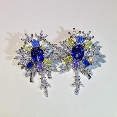 Floral Luxe Oorbellen Hot Sellers Mode Sieraden Saffier Zirkonium Micro studs gray