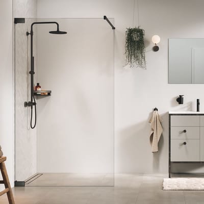 Sealskin Pure Inloopdouche type A3 120×200 cm, 8 mm helder veiligheidsglas met antikalklaag Geborsteld gunmetal grijs