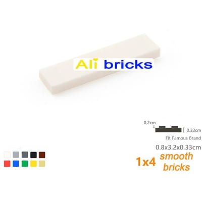 50 stuks Bulk Bouwstenen Dunne Figuurblokken Glad 1x4 Noppen Leren Verbeelding Passende Maat Inclusief 2431 Speelgoed Ideaal voor Kinderen white