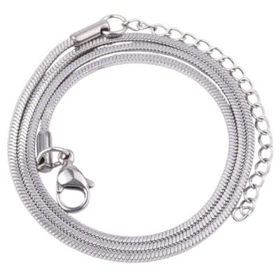 Fako Bijoux® - Ketting - Slang Schakel - Snake Chain - RVS - Stainless Steel - 1.2mm - 60cm - Zilverkleurig