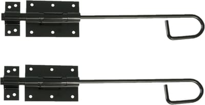 AMIG Verticaal schuifslot/plaatgrendel - 2x - staal - 30 x 6cm - zwart - schutting - poort