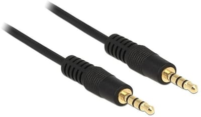 3,5mm Jack 4-polig audio/video kabel AWG24 / zwart - 0,50 meter
