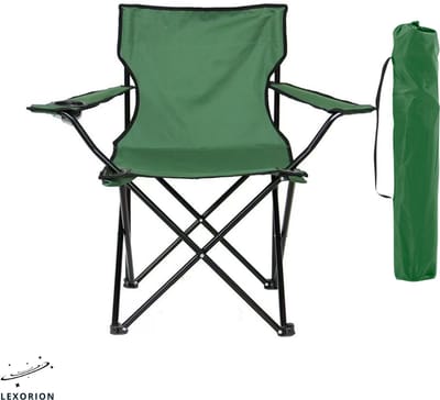 Lexorion Campingstoel - Kampeerstoel - Opvouwbaar Campingstoel - Strandstoel - Draagvermogen 120 kg - Klapstoel - Vouwstoel - Camping - Kamperen - Visstoel - Klapstoelen - Festival Stoel - Groen
