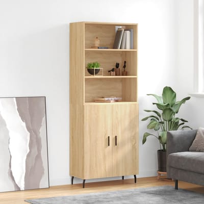 vidaXL - Hoge - kast - 69,5x34x180 - cm - bewerkt - hout - sonoma - eikenkleurig