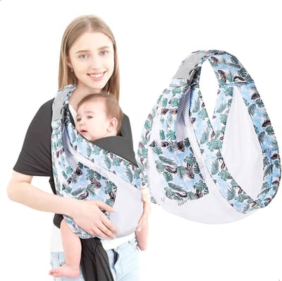 Ergonomische Baby Draagzak - Verstelbaar - Baby Wrap Met opbergnettas - Premium Peuter Carrier - Draagdoek baby - Baby - Kinderdraagzak - voor pasgeborenen en peuters met een gewicht tot 20 kg - Groen