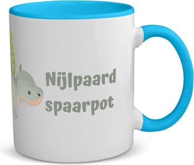 Akyol - nijlpaard koffiemok - theemok - blauw - Nijlpaard - dieren liefhebbers - leuke cadeau voor iemand die van houdt van nijlpaarden - verjaardagscadeau - kado - gift - 350 ML inhoud