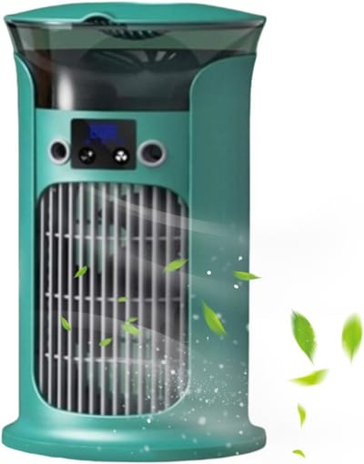 Draagbare Air Cooler - Mini Bevochtiger Ventilator - Persoonlijke Verkoeling - 3 Snelheden Instelbaar - 16.5 cm - Donkergroen