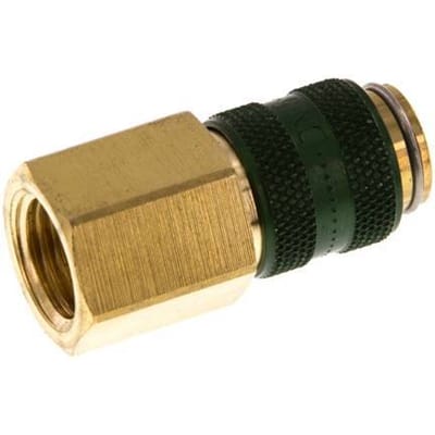 Messing DN 5 Groen Luchtkoppeling Snelkoppeling G 1/4 inch Binnendraad - CLS5-F-B-GRE-014