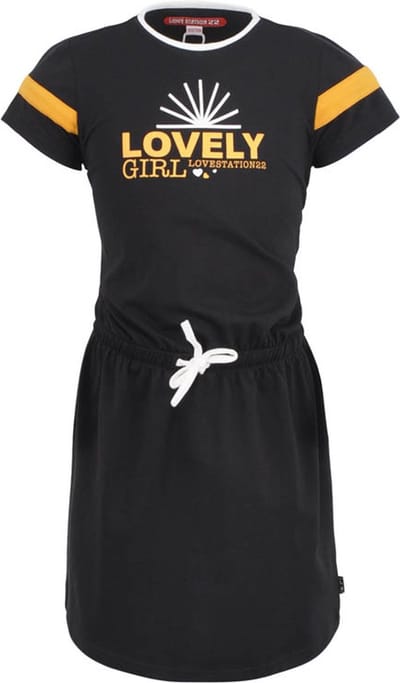 Love Station meisjes korte mouwen jurk Eefje Black