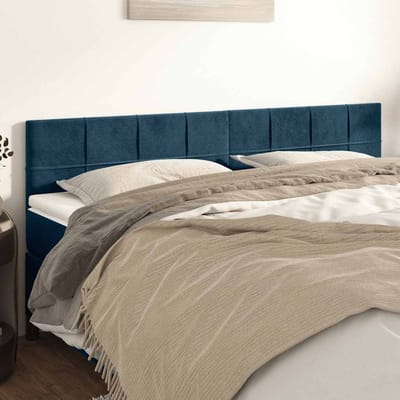 vidaXL - Hoofdborden - 200x5x78/88 - cm - fluweel - donkerblauw