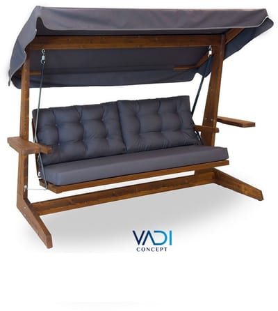 Vadi Concept -VIVA 2400 Antraciet Luxe Houten Schommelbank