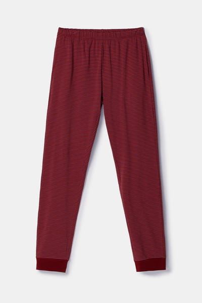 Woody pyjama heren-QTR/495- donkerrood - maat XL