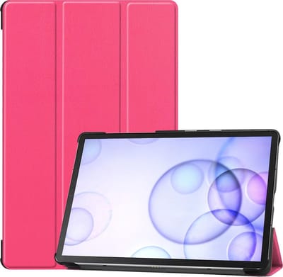 Hoesje - Geschikt voor Samsung Galaxy Tab S6 - Dun & Stevig - Hardcover Book Case - Trifold Bookcase Hoes - Hard Cover - Tablethoes - Roze