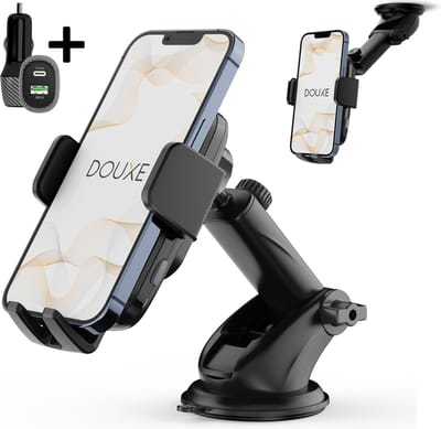 Douxe® Telefoonhouders Auto met extra sterke Zuignap - Voor Raam en Dashboard - Telefoonhouder Auto
