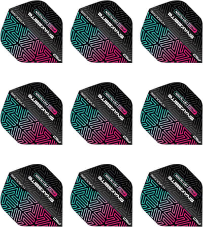 9-delige Set Hardcore Premium Dartflights Zwart en Regenboog