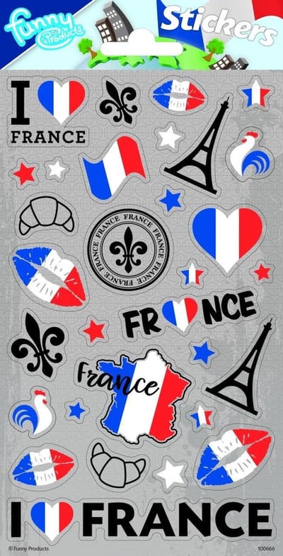 Funny Products Stickers Frankrijk 20 X 10 Cm Grijs 28 Stuks