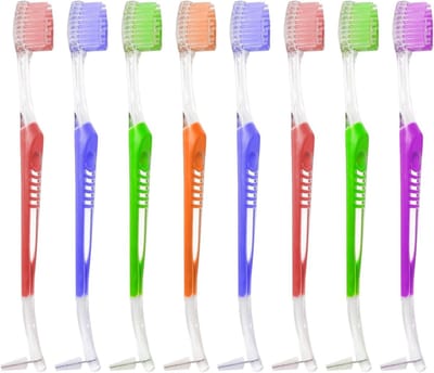 Orthodontische tandenborstel set van 8 stuks met dubbele V-trim, zachte borstel en interproximale kop voor optimale reiniging en verzorging van beugels