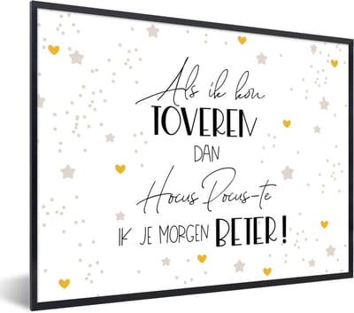 Fotolijst incl. Poster - Beterschap - Quote - Sterren - Toveren - 40x30 cm - Posterlijst