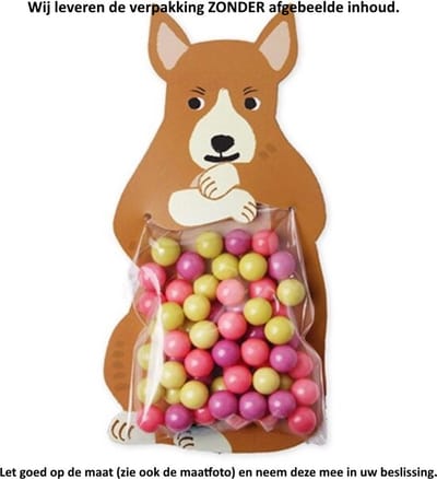 10x Uitdeelzakjes Kangaroe Design 6 x 11 cm - Cellofaan Plastic Traktatie Kado Zakjes - Karton - Snoepzakjes - Koekzakjes - Koekje - Cookie Bags - Kangaroo