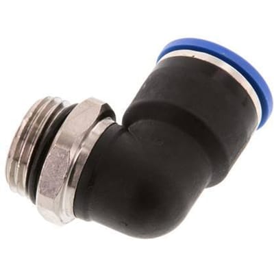 14mm x G1/2'' 90 graden L-verbinding Messing/PA 66 Insteekfitting Buitendraad Kort Draaibaar NBR