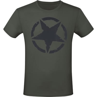 Gasoline Bandit - Rockabilly T-shirt - Army Star olijfkleurig - S tot 3XL - voor Mannen - olijf
