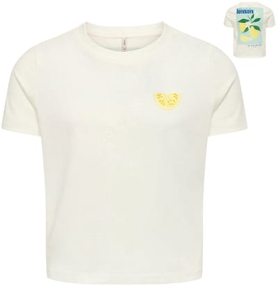 Only t-shirt meisjes - ecru - KOGannbel - maat 146/152