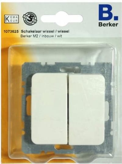 Berker M2 dubbele wisselschakelaar - inbouw - wit