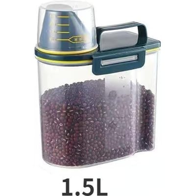 Huisdieren Voedsel Opslag Container Luchtdicht Hond Katten Voedsel Container met Maatbeker Doos Graan Vat Huisdier Opslag Opslag Tank 1.5L