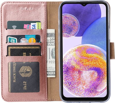 Samsung Galaxy A23 4G Hoesje - Rose goud – hoesje Samsung A23 4G – book case Samsung A23 4G - Arara