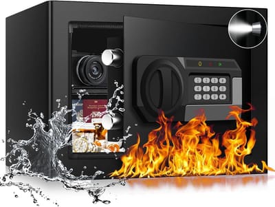 Kluis Thuiskantoor Brandwerend Waterdicht met Digitale Code en Sleutel - Compact Snelkluis