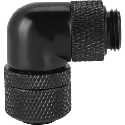 Raccord G14 pour Refroidissement Liquide Tube Fin Coude à Angle Droit 90 degrés (argent) noir