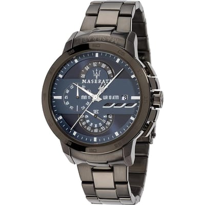 Maserati Ingegno Blauw Metaal Grijs Heren Kwarts Chronograaf R8873619001 blauw