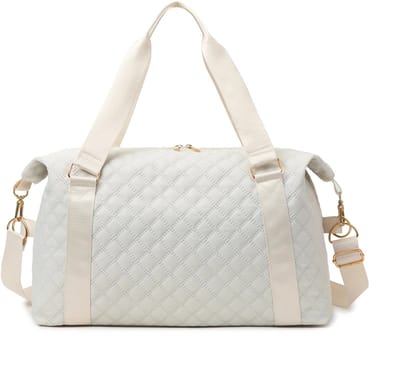 Weekendtas Dames Wit - Sporttas met Schoenenvak & Nat Vak - Handbagage 40x30x20 - Fitness & Reistas - Sjtoer®