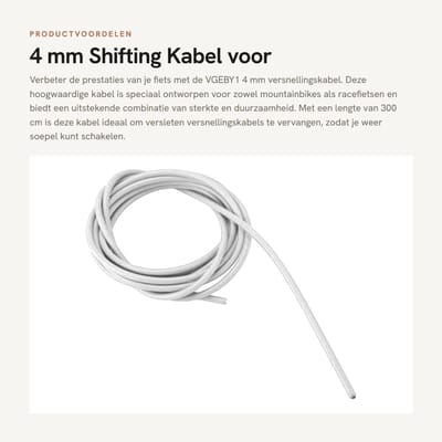 Dailygoods- Versnellingskabel 3 meter - Hoogwaardige Rubber Buitenbuis - Lichtgewicht - Corrosiebestendig - Geschikt voor Fiets - Hoge Sterkte - Fiets Kabel
