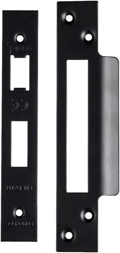 Sluitplaat Set - Deurslot Onderdeel - Deur Beveiligen - Vierkante Vorm - 180mm - Mat Zwart