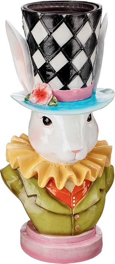Viv! Christmas Paasdecoratie - Mad Hatter Paashaas Vaas - pasen - pastel - 46cm