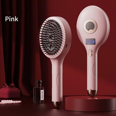 Haargroeikam, hoofdhuidmassageapparaat, effectief voor stimulatie van de hoofdhuid en haargroei, elektrische nevelkam, microstroommassagekam, draagbaar huiselijk vibrerend haarverzorgingsapparaat, nevelkam, roze