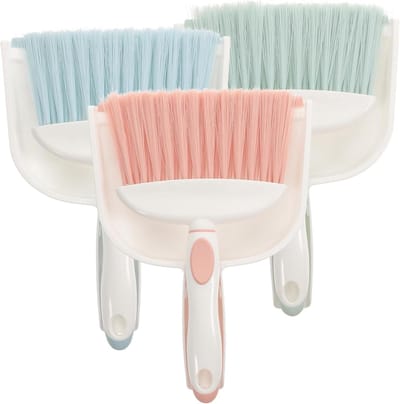 Bezem Stofblik Set - Mini Schoonmaak - Desktop Reinigen - Ergonomisch Ontwerp - 23X17X3CM - Diverse Kleuren