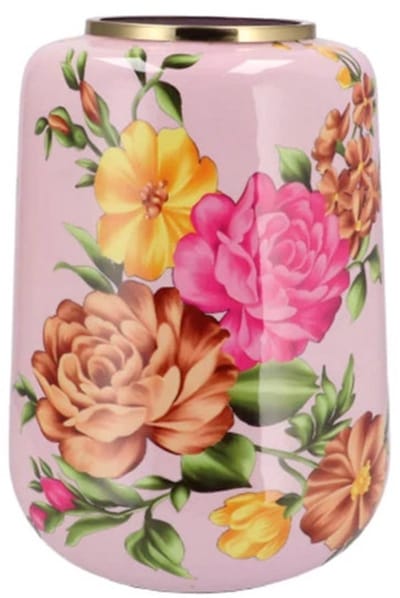 DK Design Vaas Flower Bouquet - lichtroze - metaal - 33 x 32 x 40 cm - bloemenvaas