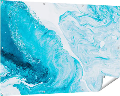 Gards Tuinposter Abstracte Kunst van een Oceaan - 150x100 cm - Tuindoek - Tuindecoratie - Wanddecoratie buiten - Tuinschilderij