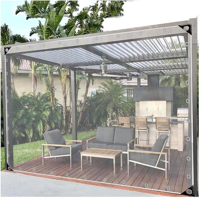 Duidelijke Dekzeilen PVC - Transparante Zeilen Gordijnen - Buiten Beschermen - Scheurbestendig Waterdicht - 380x220cm - Transparant